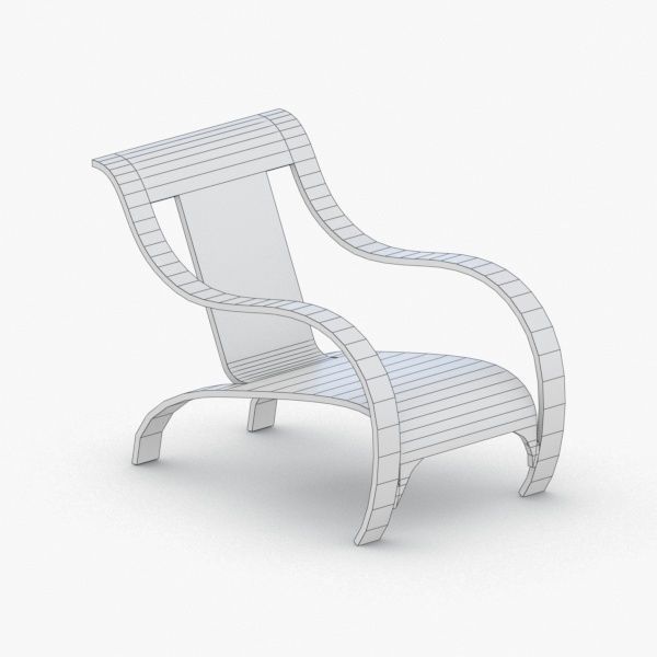 0051 - Modern Armchair Low-poly 3D model_1