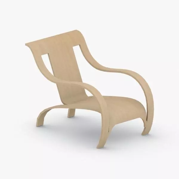 0051 - Modern Armchair Low-poly 3D model_0
