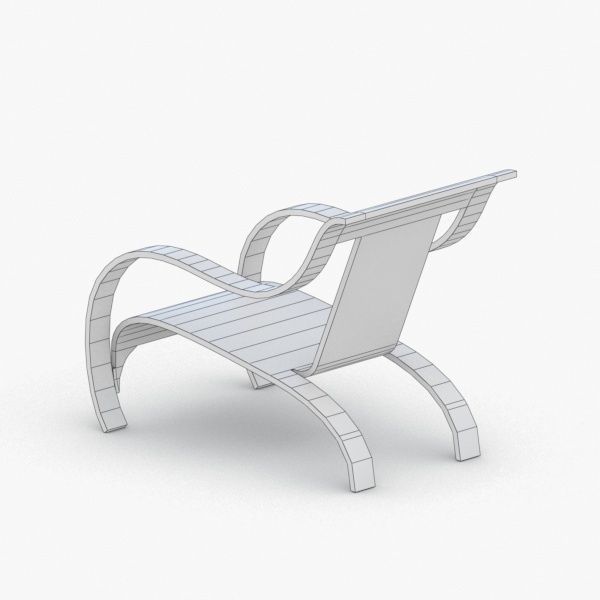 0051 - Modern Armchair Low-poly 3D model_4