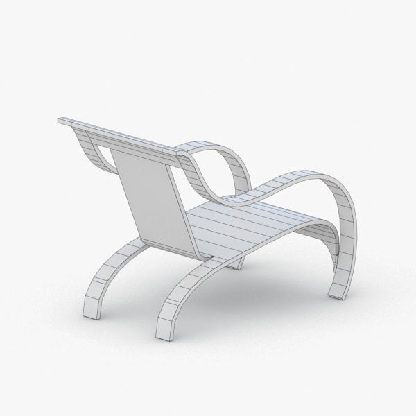 0051 - Modern Armchair Low-poly 3D model_3