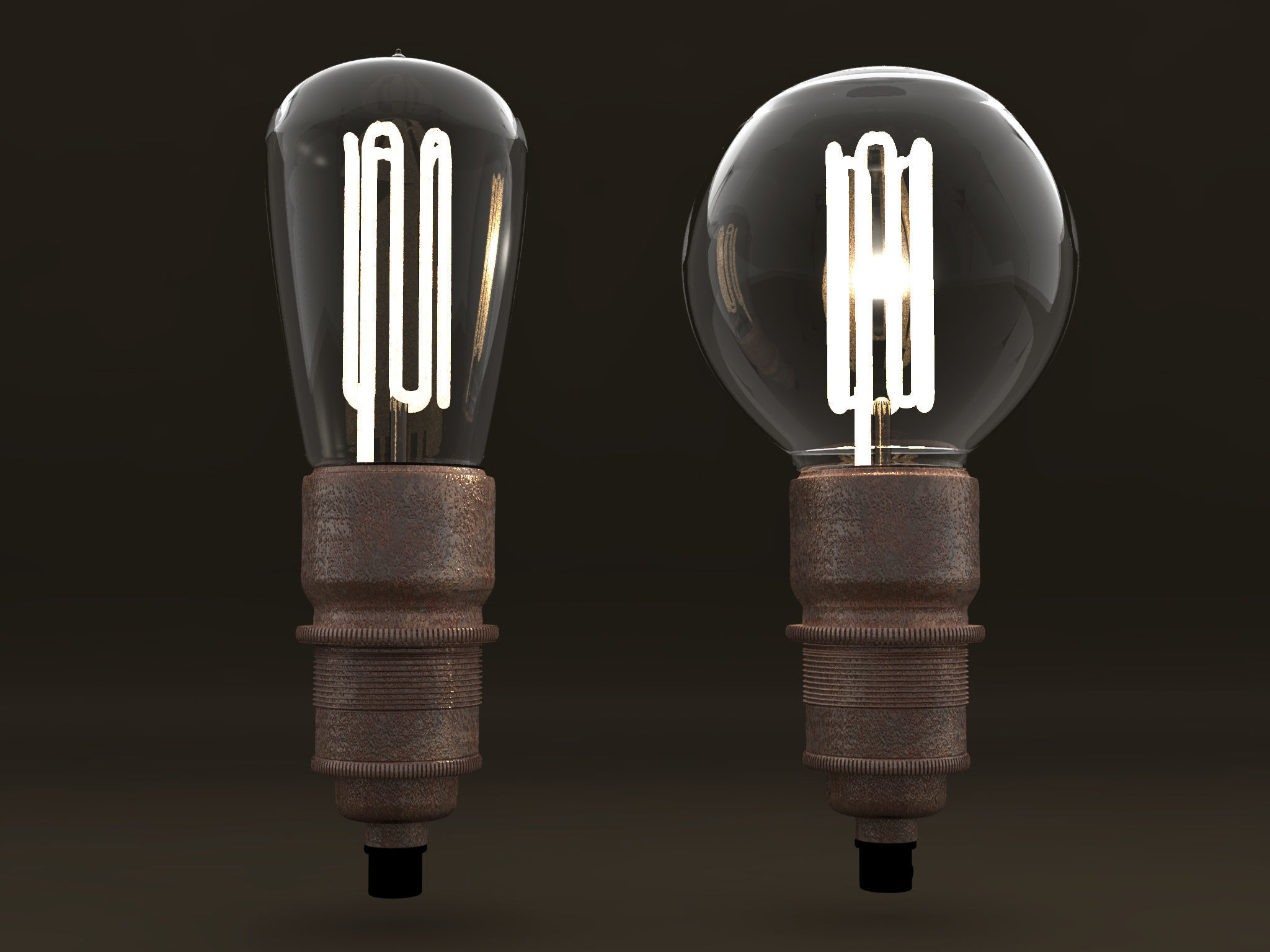 Eco-filament light bulbs combo 3D model_1