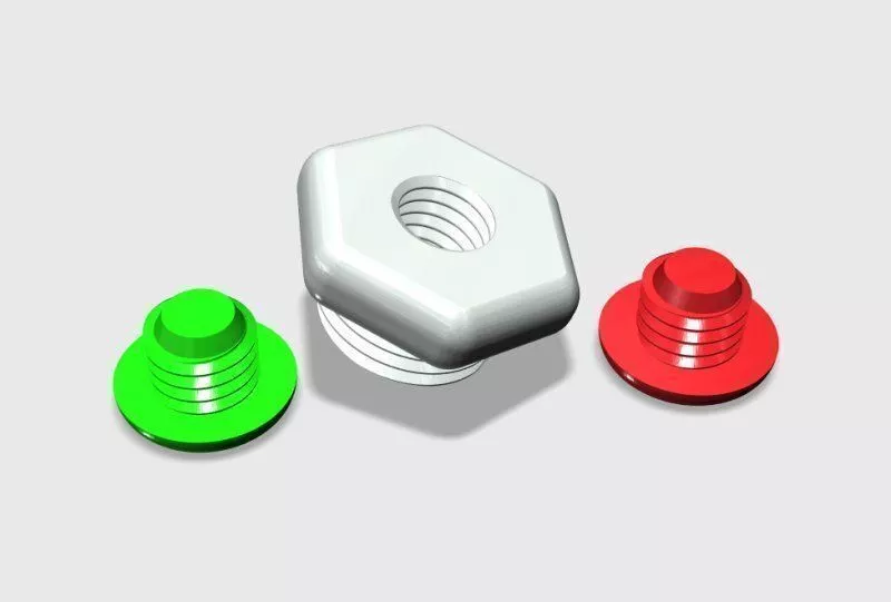SCUBA - DIN Tank Dust Cap With Thread And 2 x Screw 3D print model