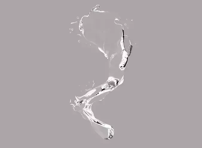 Water Splash 4 Low-poly 3D model