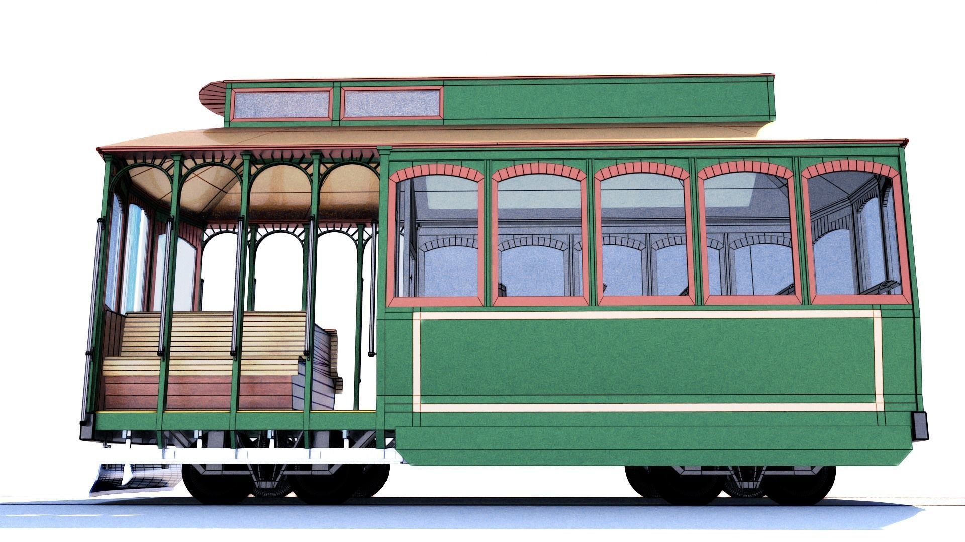 Street Tram 3D model_8