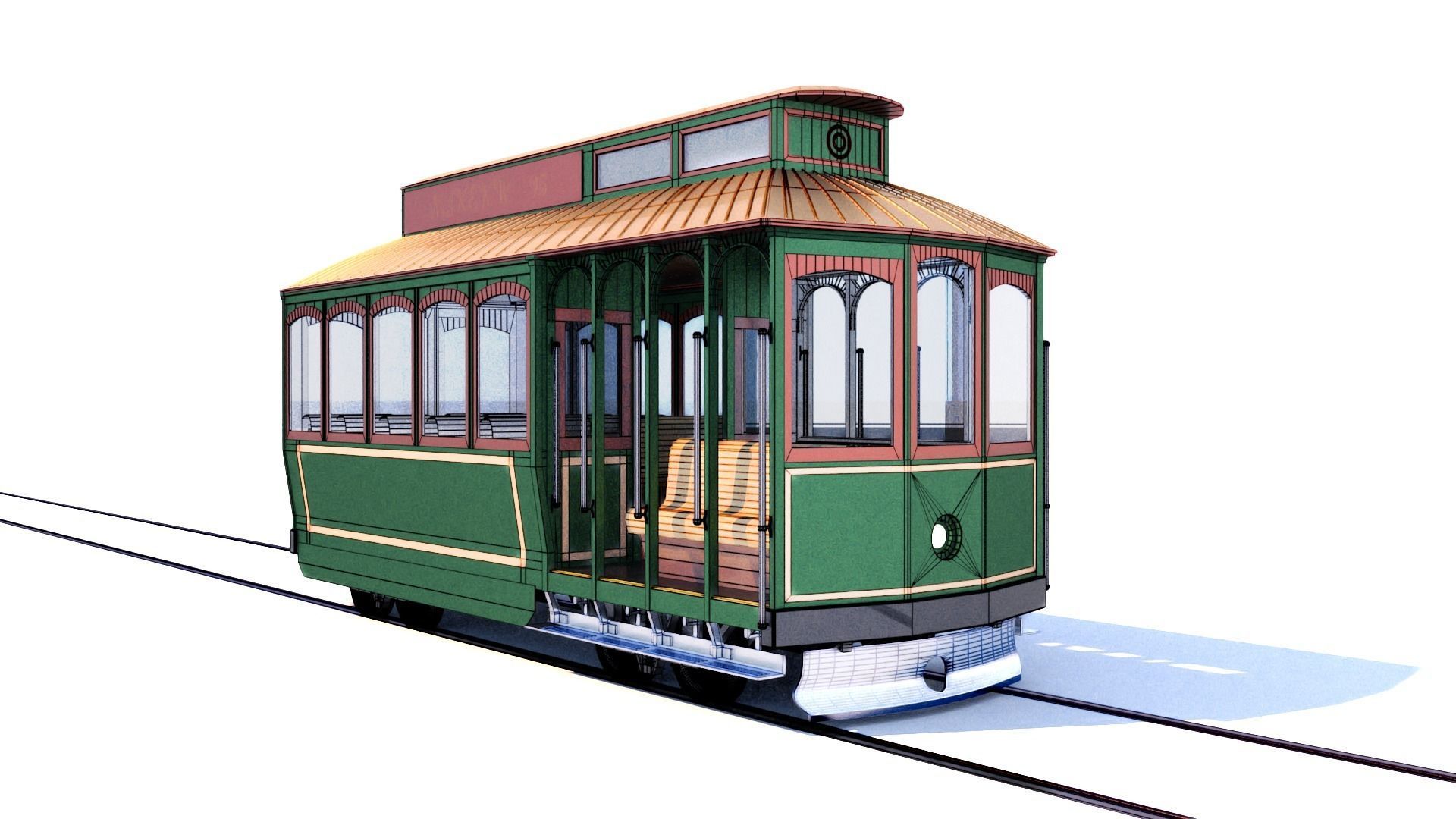 Street Tram 3D model_7