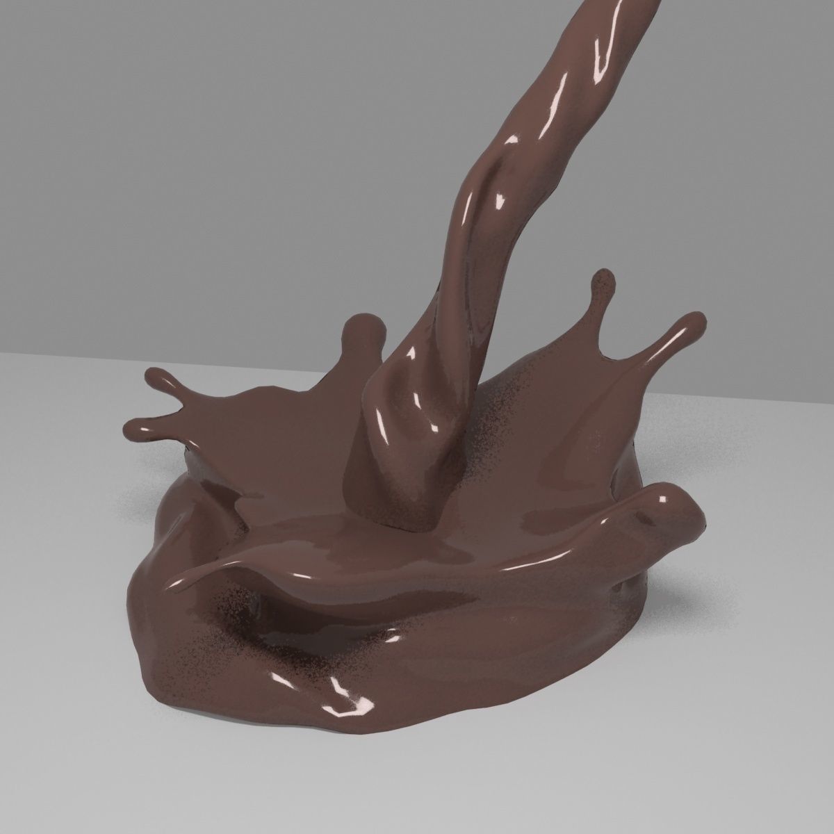 Chocolate Splash Low-poly 3D model_1