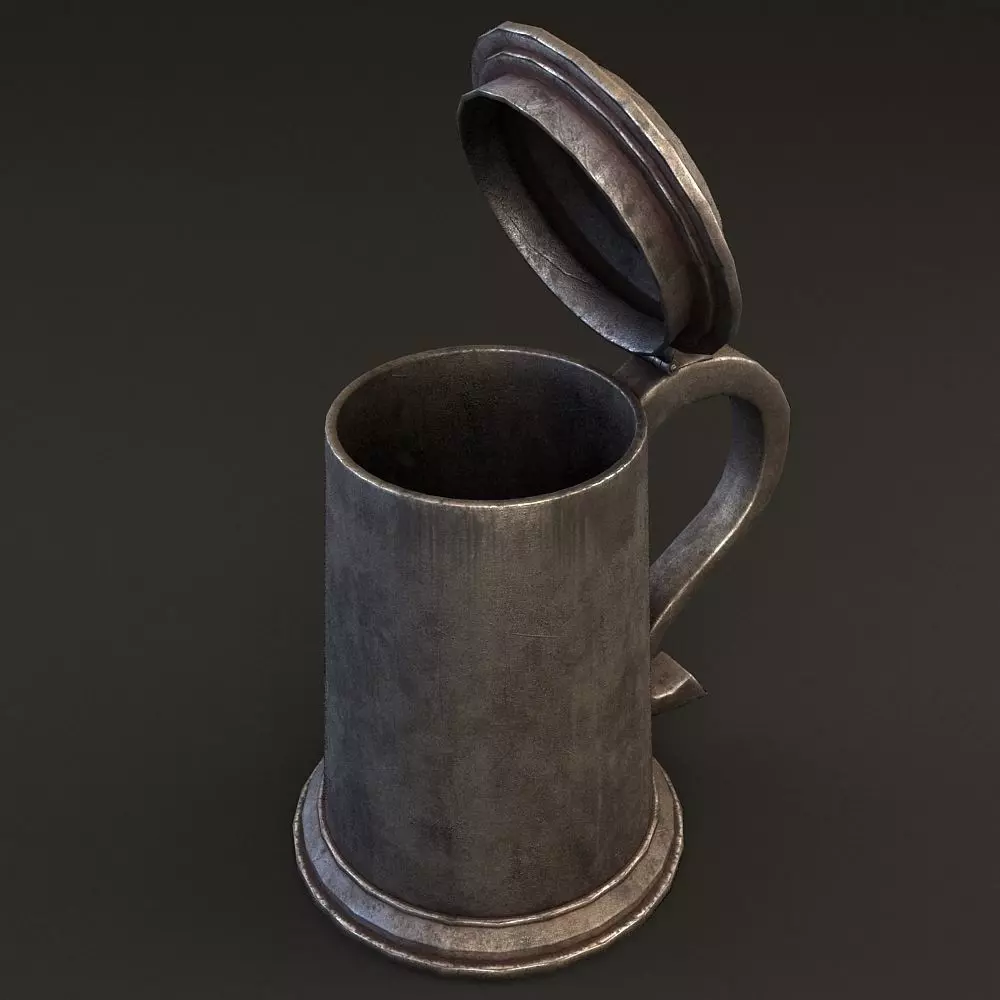 Metal cup 3D model_0