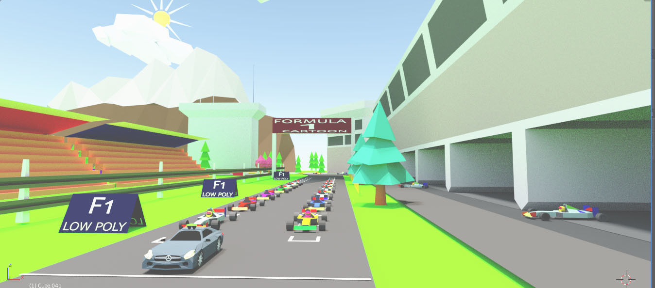 low poly formaula 1 car racer apk Low-poly 3D model_5
