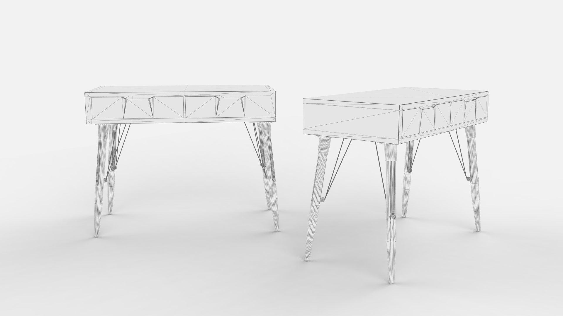 Mid Century Modern Desk 3D model_1