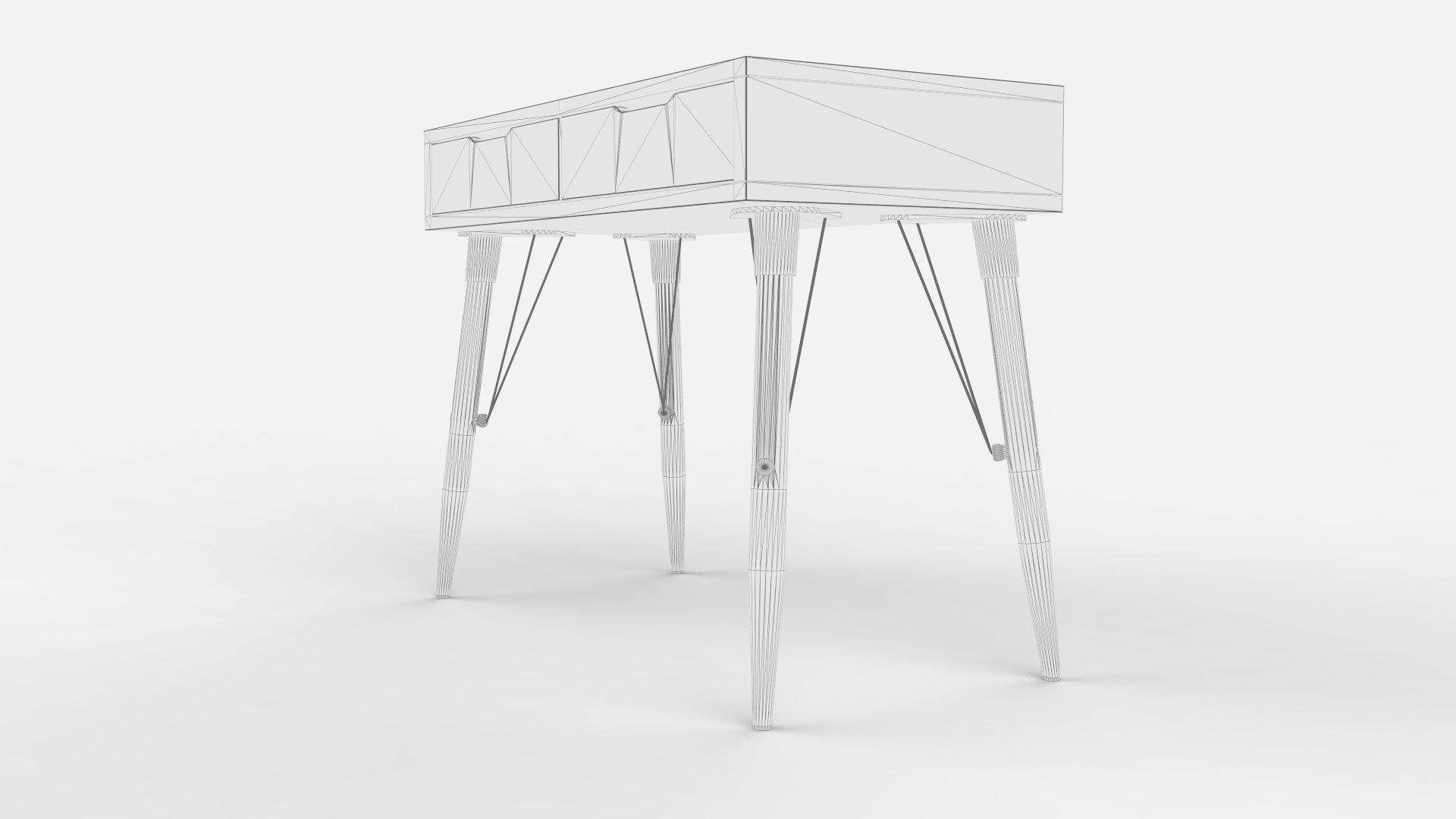 Mid Century Modern Desk 3D model_4