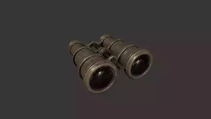 Old Binoculars - Vintage Binoculars - Brass - Binoculars  Low-poly 3D model