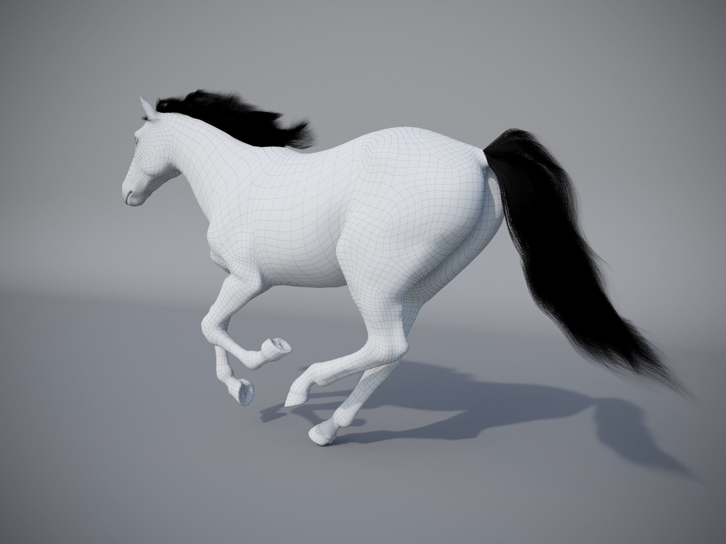 Horse in three poses  not animated Low-poly 3D model_19
