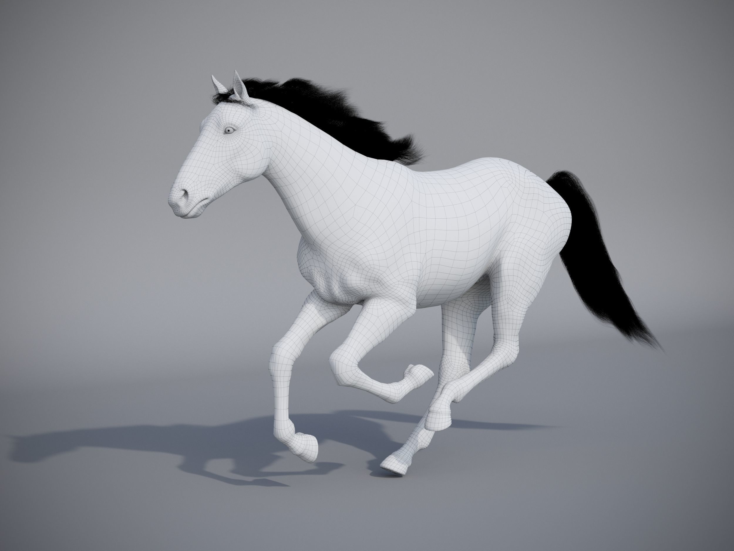 Horse in three poses  not animated Low-poly 3D model_18
