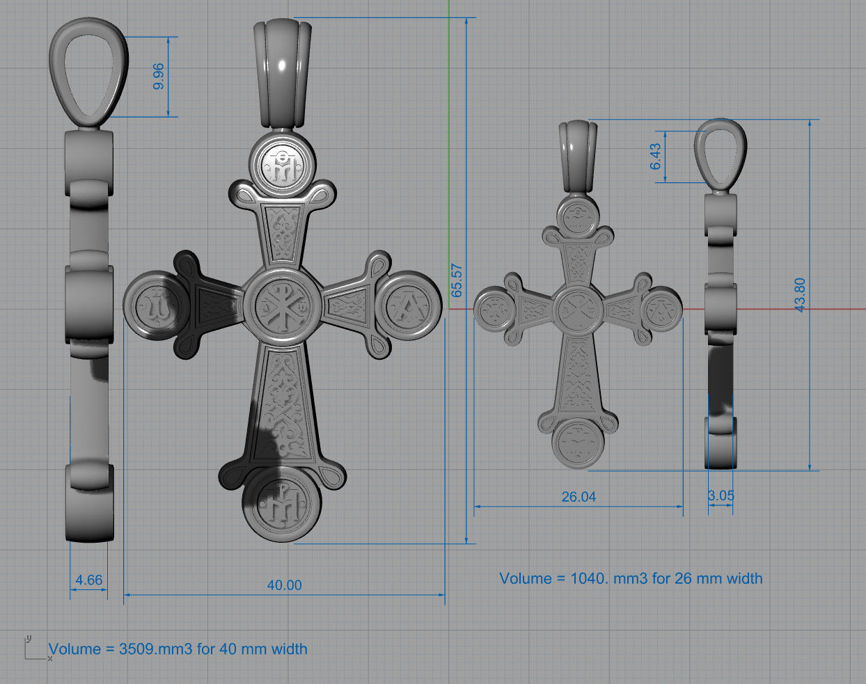 Crizma ortodox cross 3D print model_6