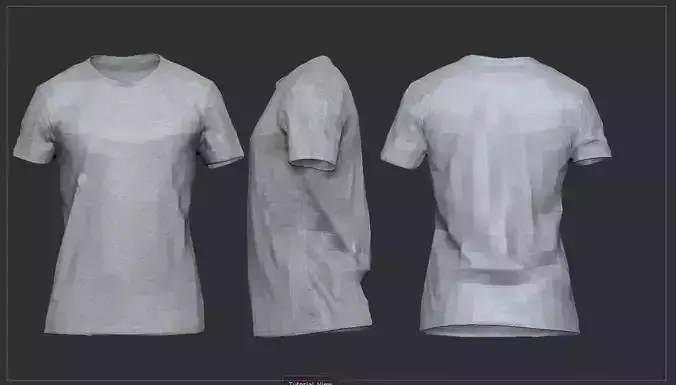 T Shirt front and - Low-poly 3D model