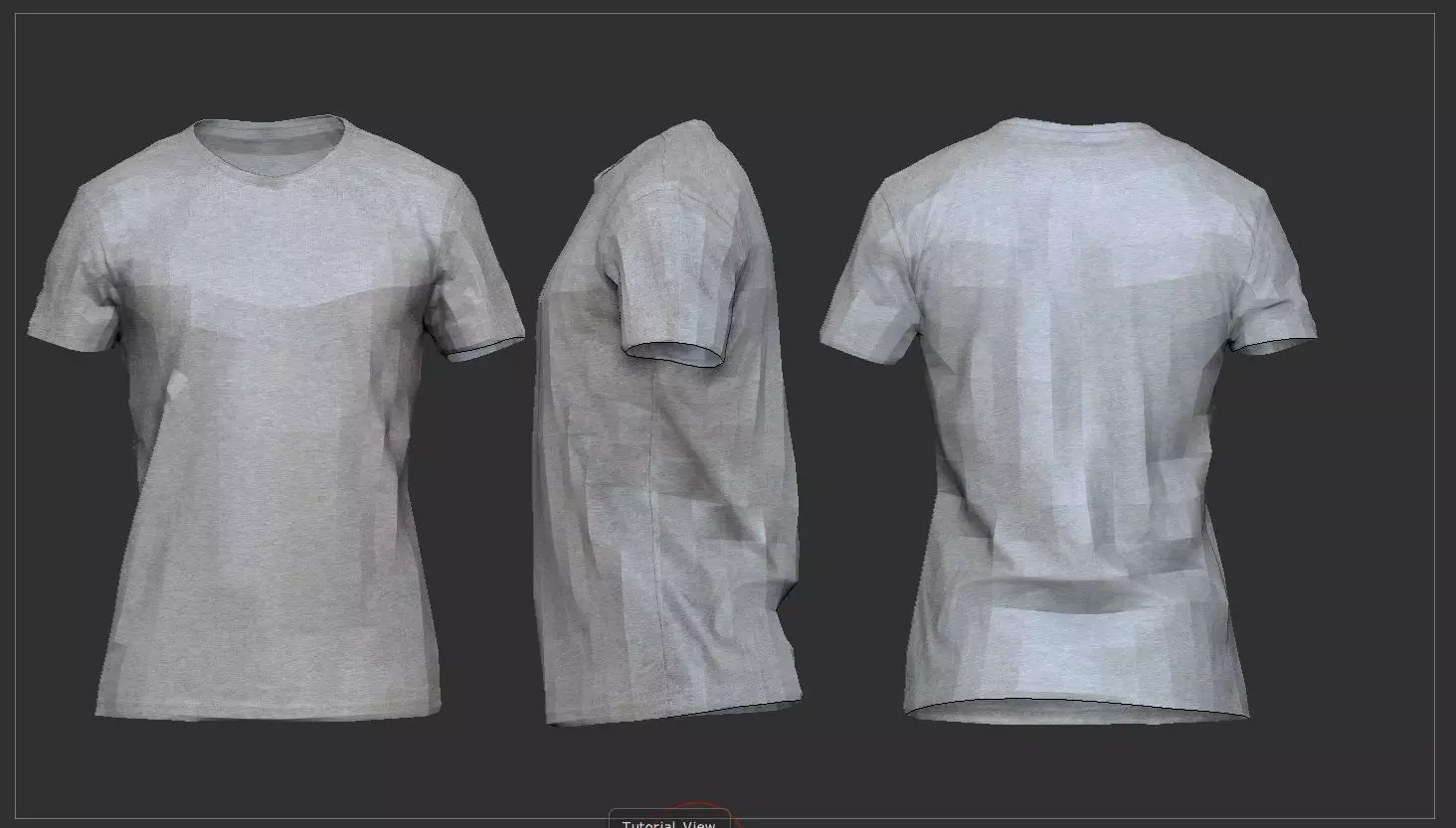 T Shirt front and - Low-poly 3D model_0