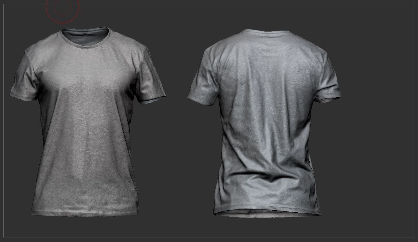 T Shirt front and - Low-poly 3D model_3