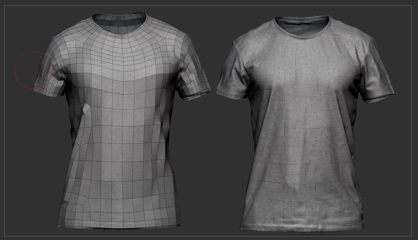 T Shirt front and - Low-poly 3D model_4