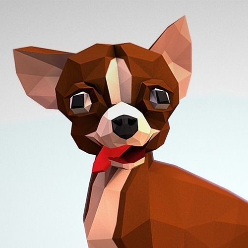 dog Chihuahua Low-poly 3D model