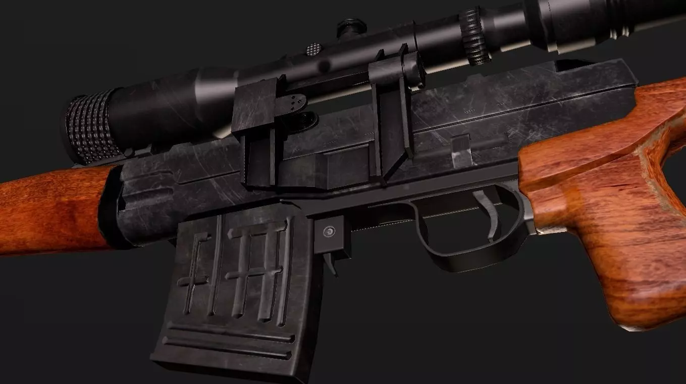 DRAGUNOV rifle Low-poly 3D model