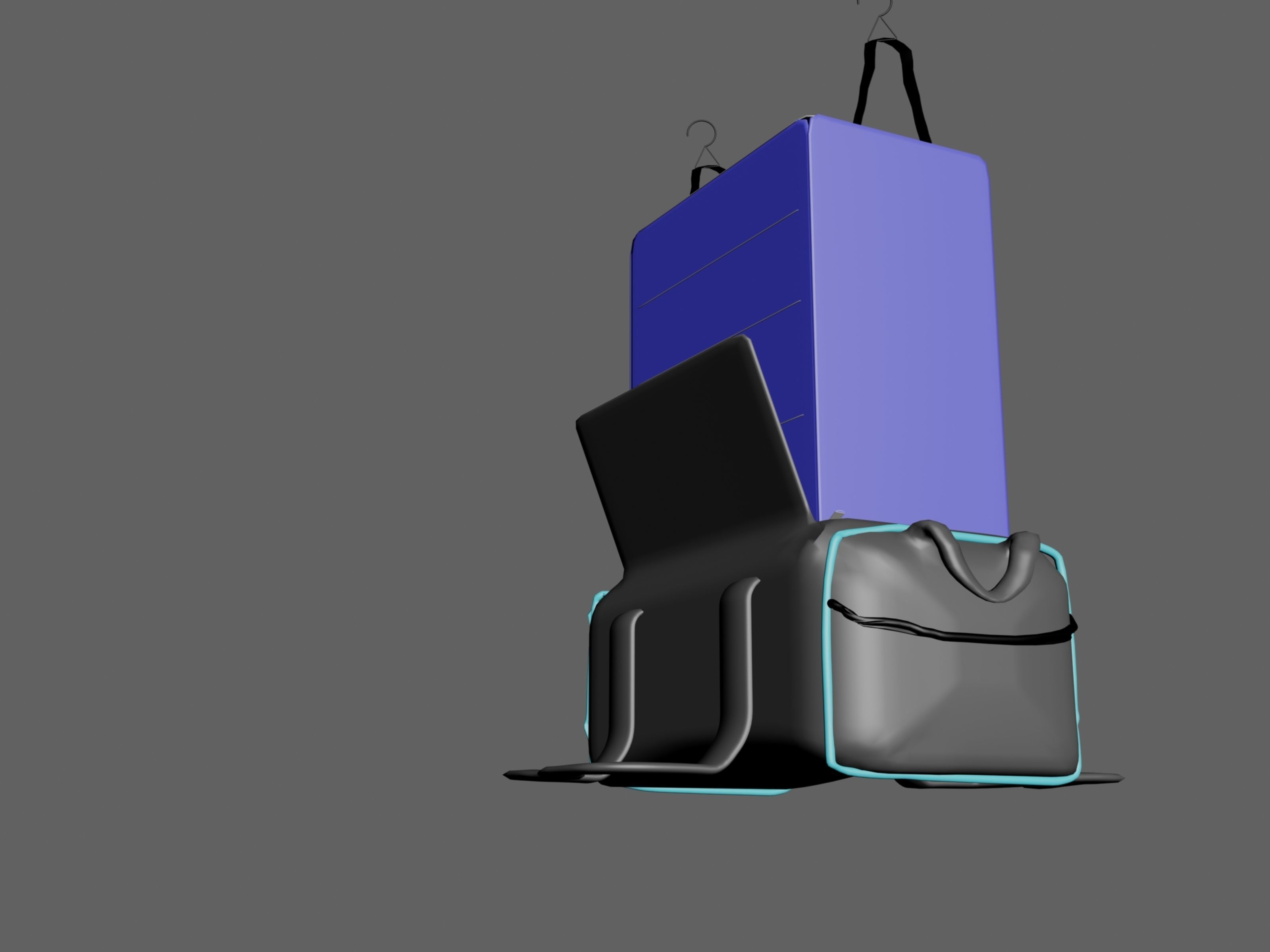 Luggage Bag Low-poly 3D model_4