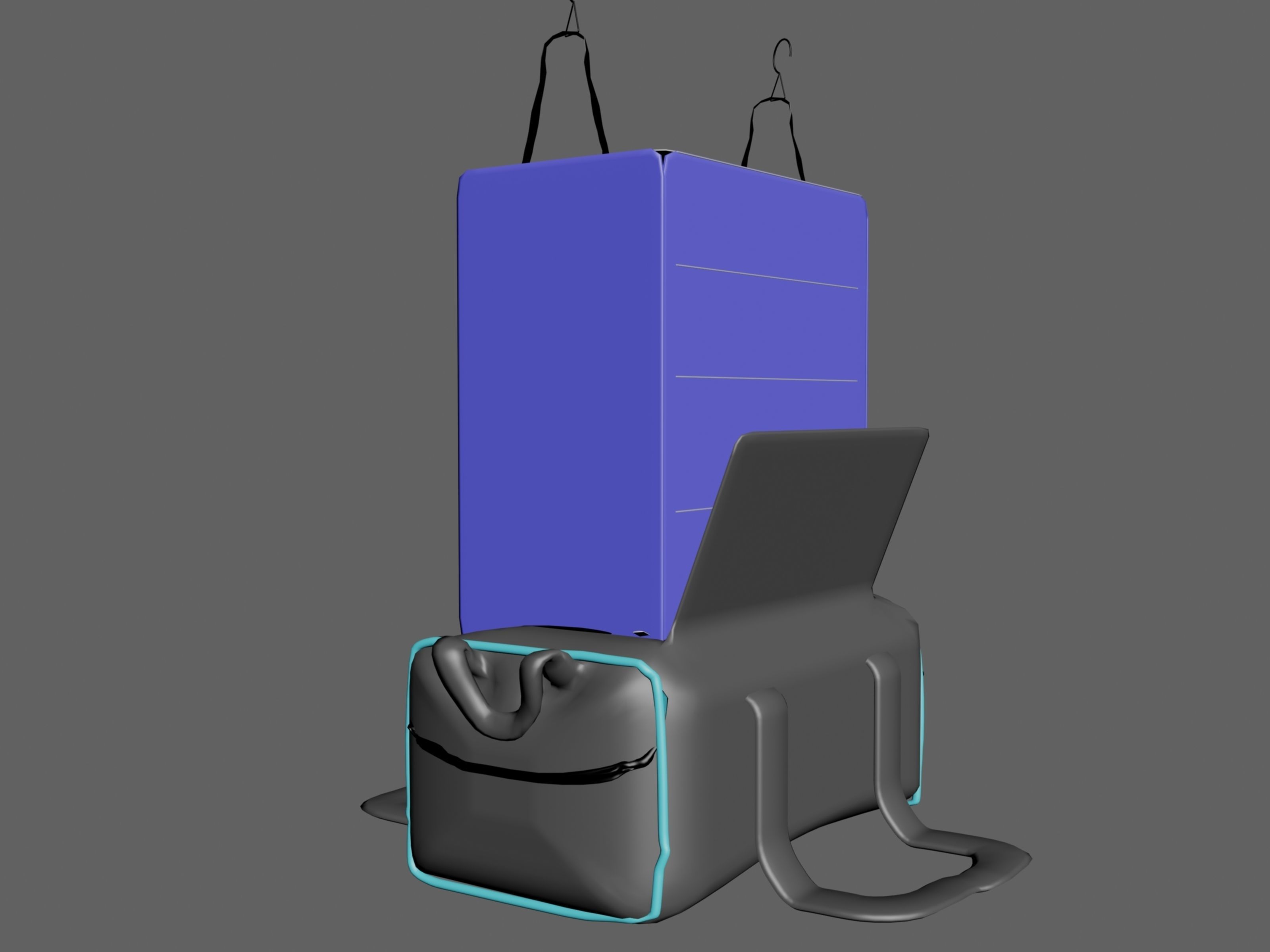 Luggage Bag Low-poly 3D model_5