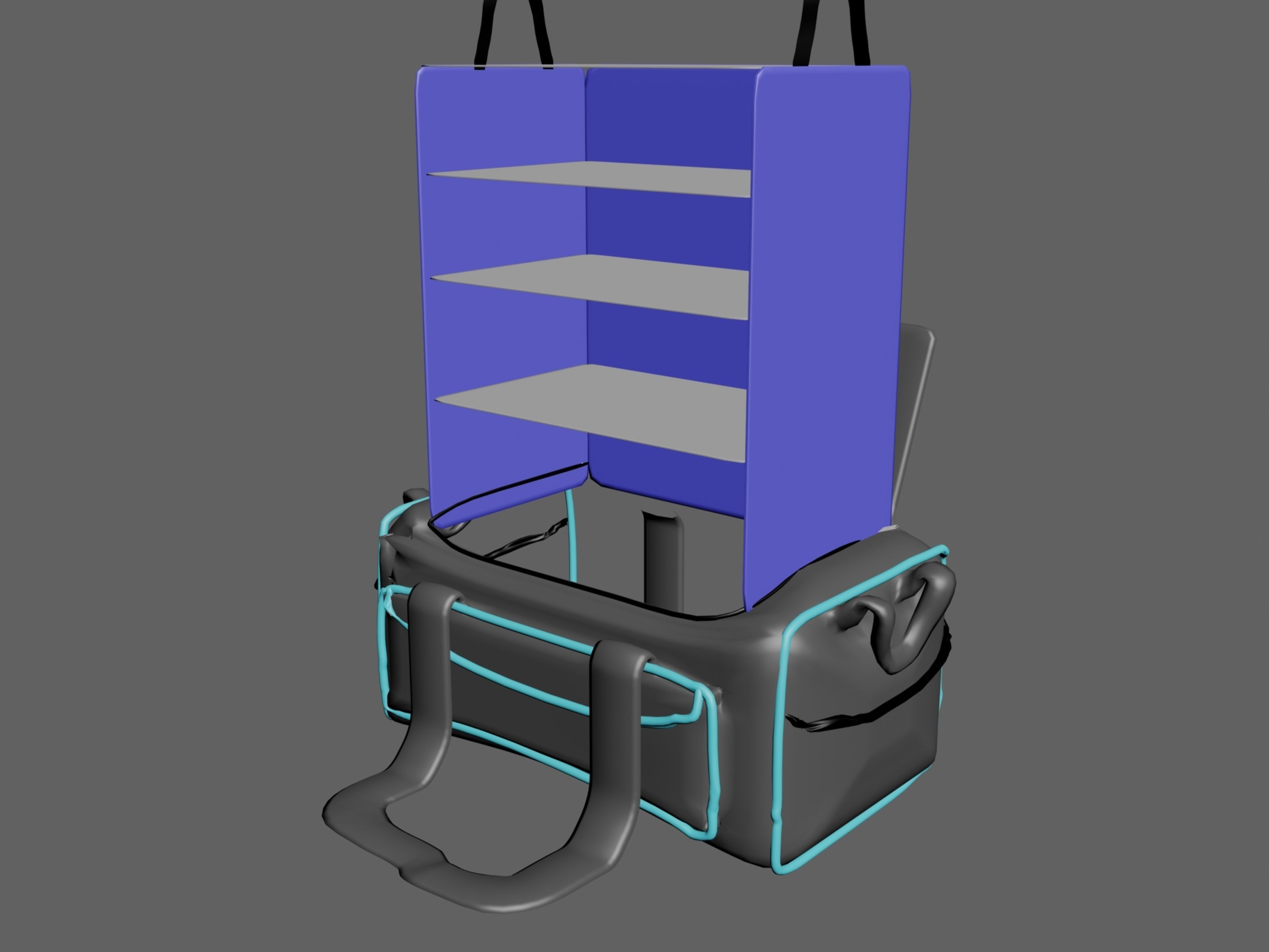 Luggage Bag Low-poly 3D model_2