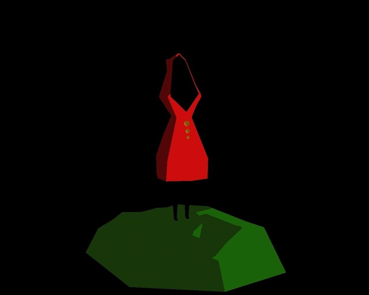Little Red Low-poly 3D model_1
