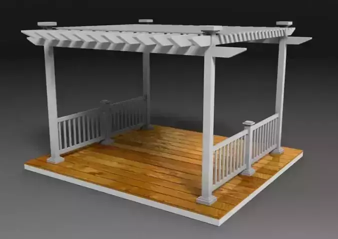 White Pergola 3D model