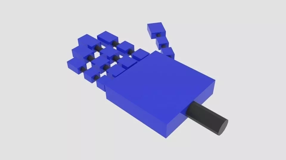 Free Square Robot Arm Free low-poly 3D model