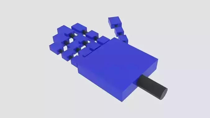 Free Square Robot Arm Free low-poly 3D model