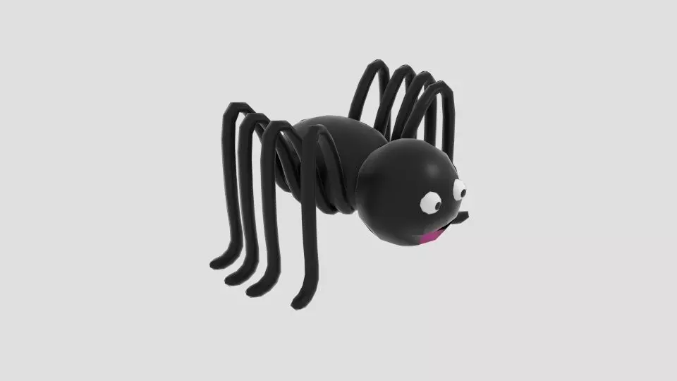 Cartoon Simple Spider Free low-poly 3D model_0