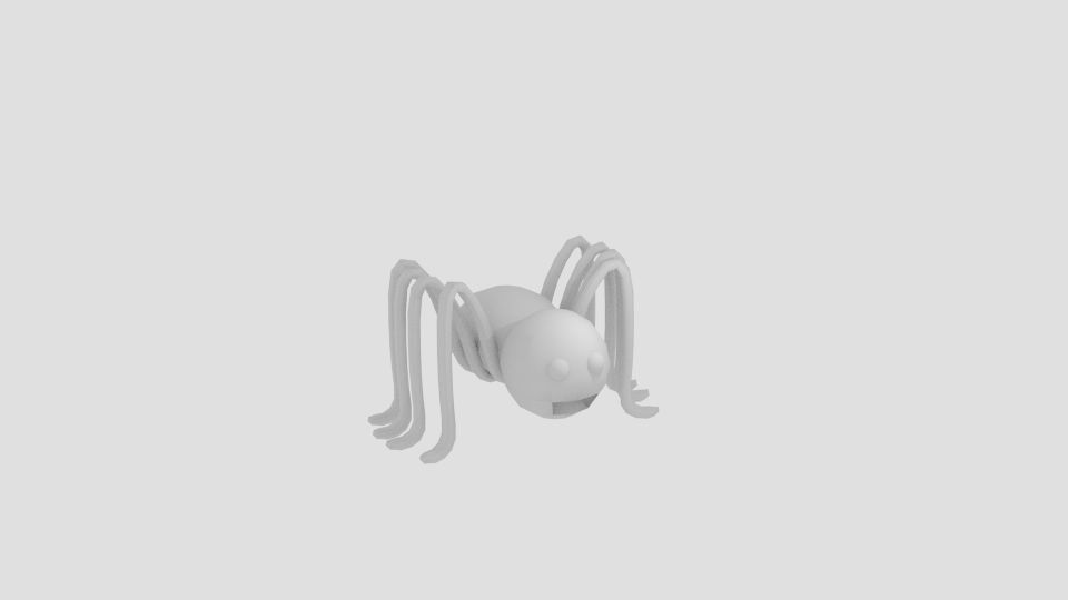Cartoon Simple Spider Free low-poly 3D model_5