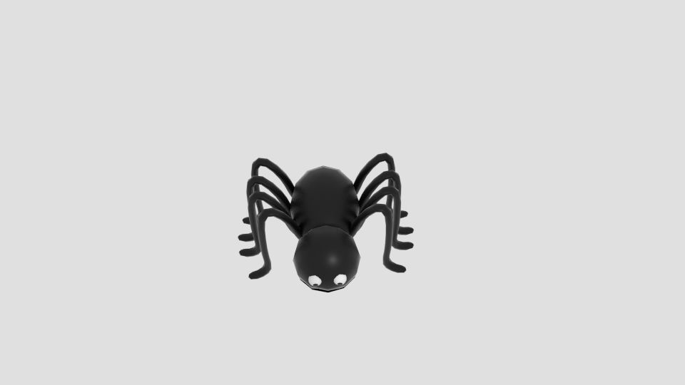 Cartoon Simple Spider Free low-poly 3D model_4