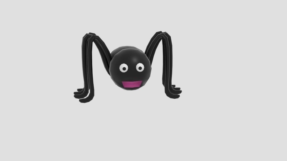 Cartoon Simple Spider Free low-poly 3D model_2