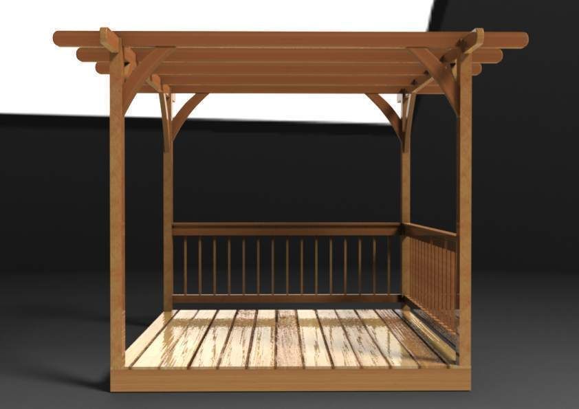 Rustic Pergola 3D model_3