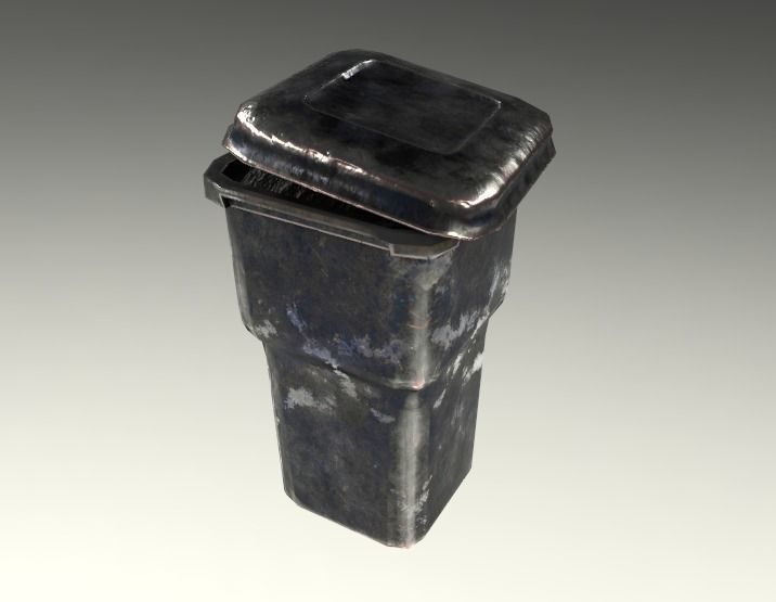 Trashcan trash can Low-poly 3D model_2