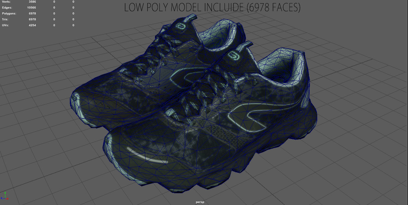 Sneakers 11 Low-poly 3D model_6