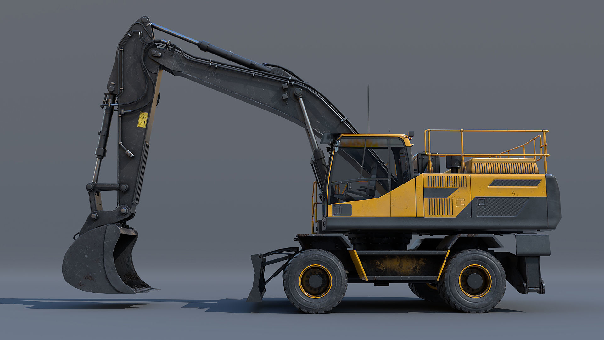 Excavator EW205D Low-poly 3D model