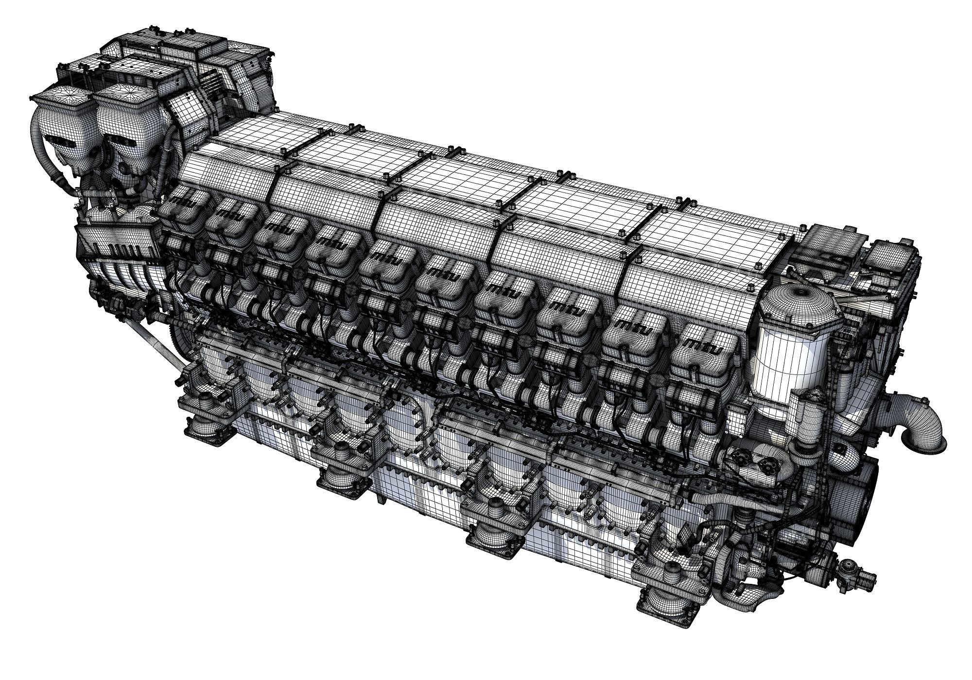 V20 Propulsion Diesel Engine 3D model_16