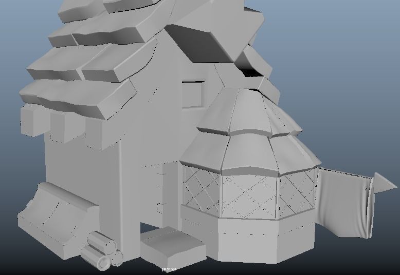  Small house Low-poly 3D model_1