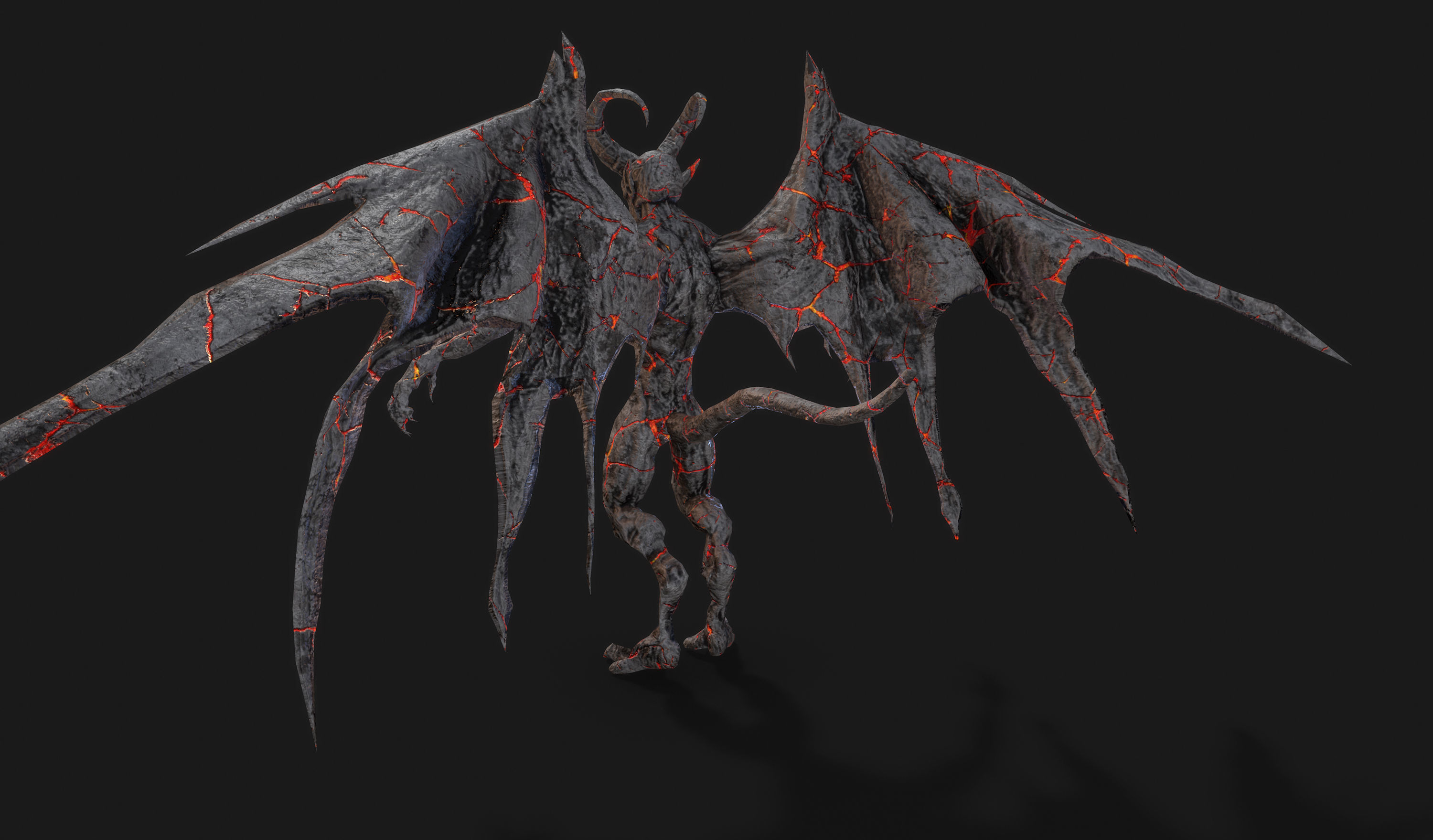 Winged Demon Gargoyle  Low-poly 3D model_5