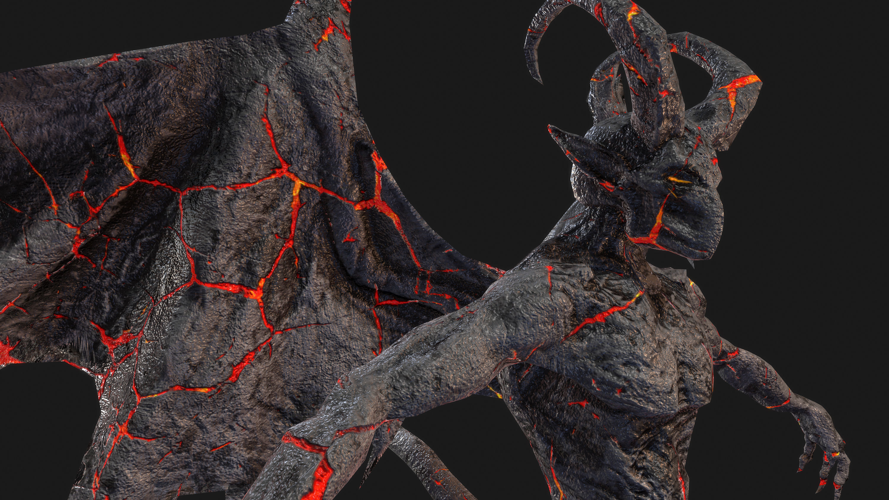 Winged Demon Gargoyle  Low-poly 3D model_6