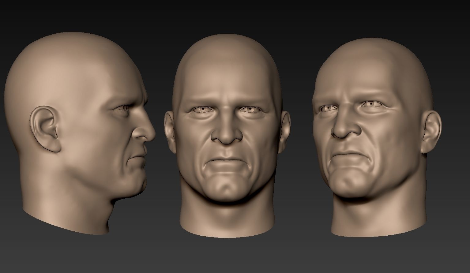12 Male Heads 3D model_18