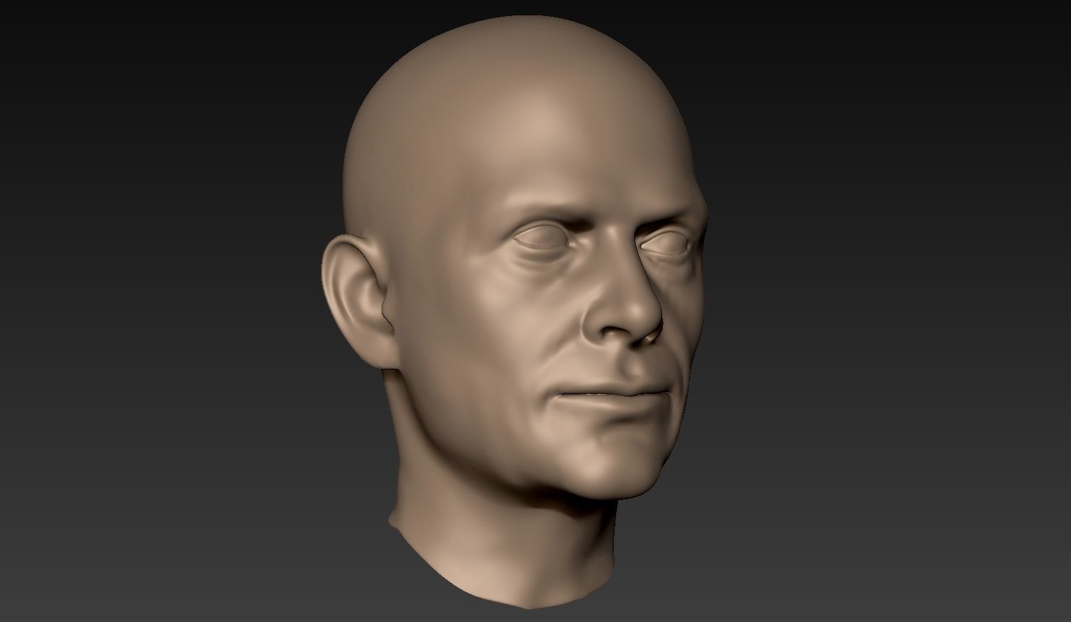 12 Male Heads 3D model_6