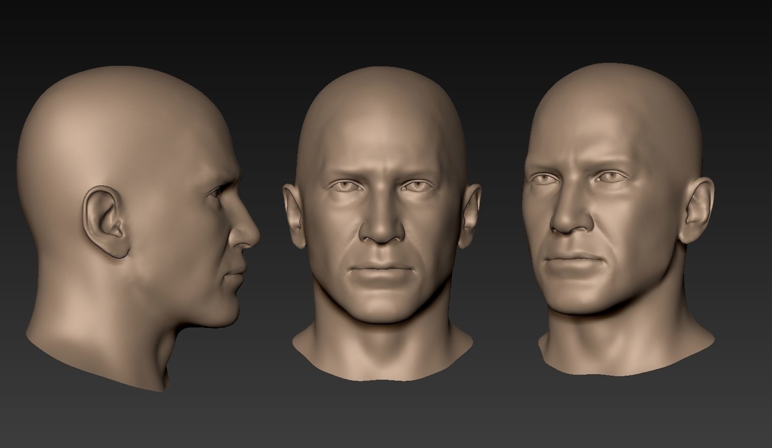 12 Male Heads 3D model_22