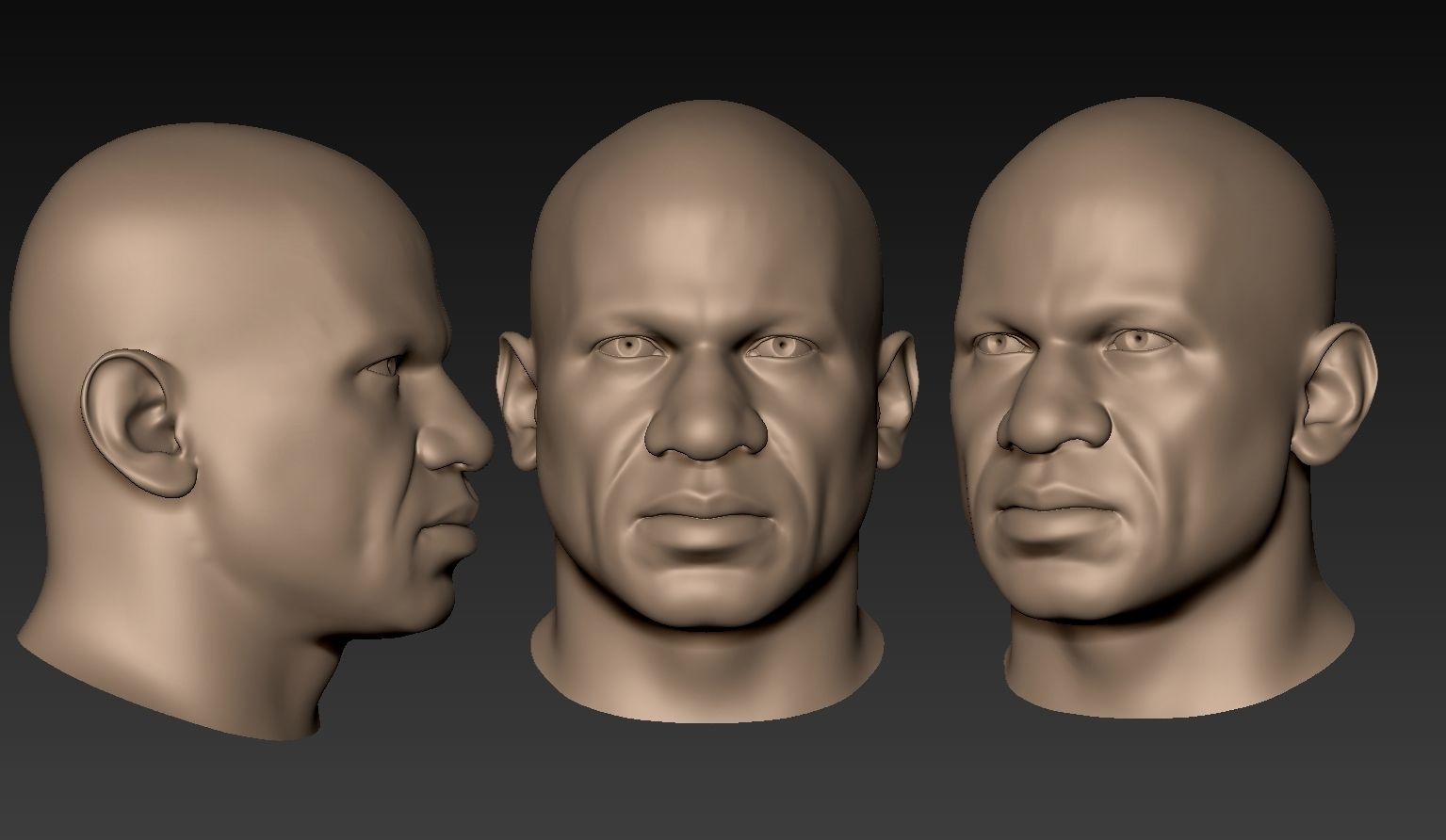12 Male Heads 3D model_17
