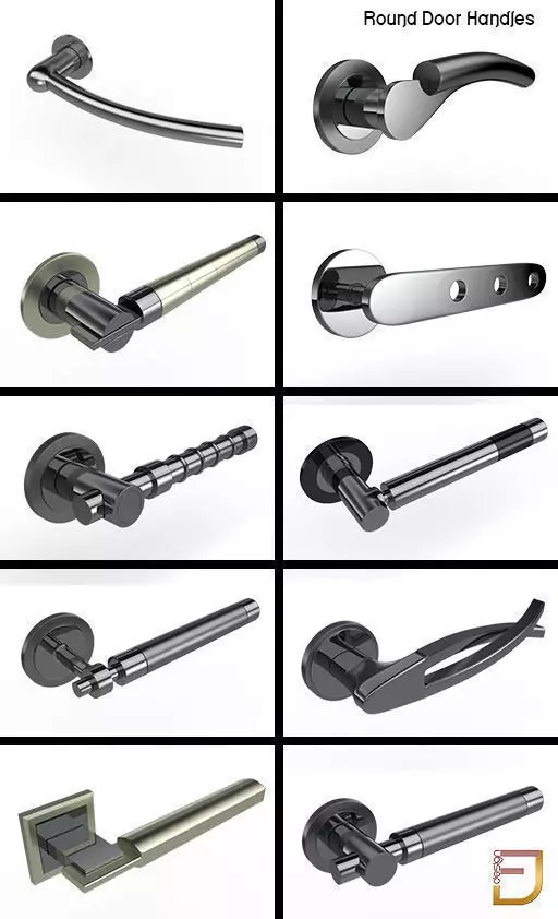 Round Door Handles Collection 2 3D model