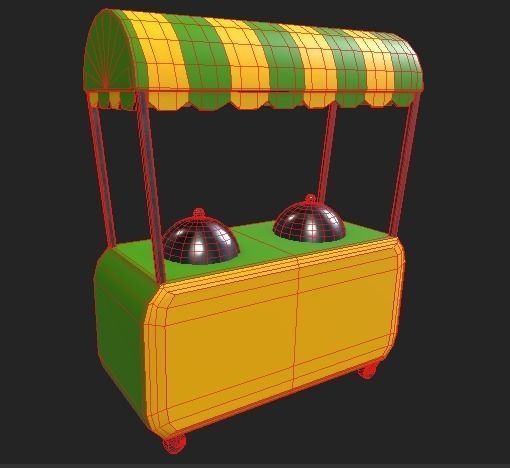  retail store equipment -  hot corn Low-poly 3D model_5