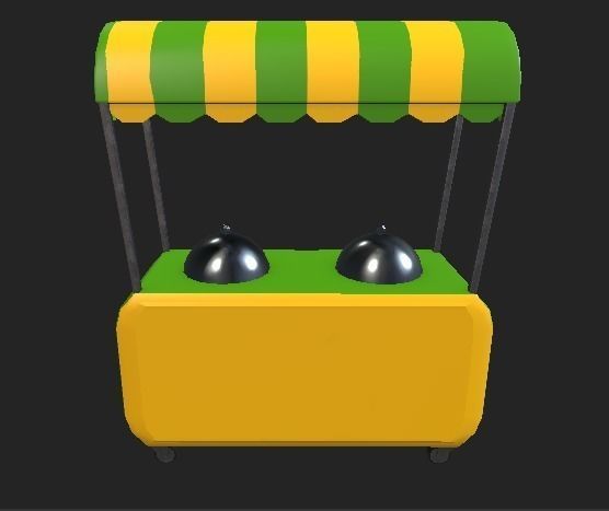  retail store equipment -  hot corn Low-poly 3D model_1